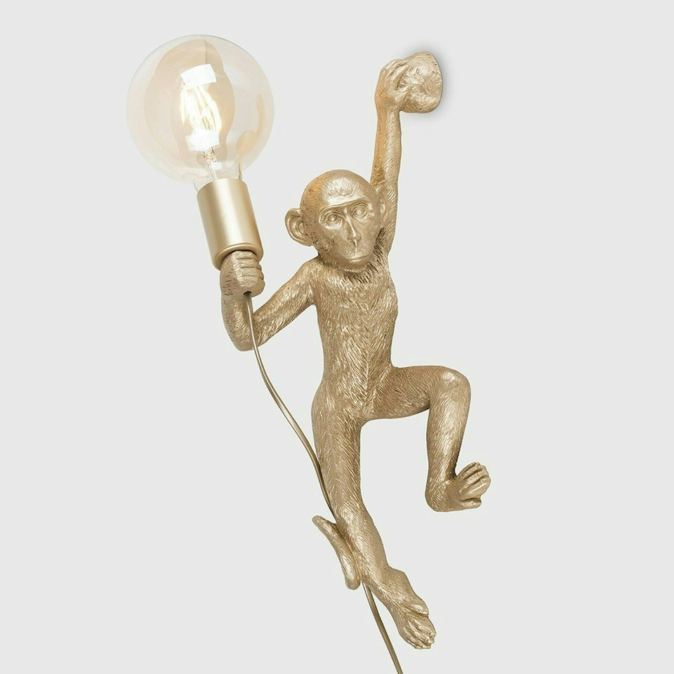 image 1 of ValueLights Monkey Animal Quirky Modern Gold Wall Light
