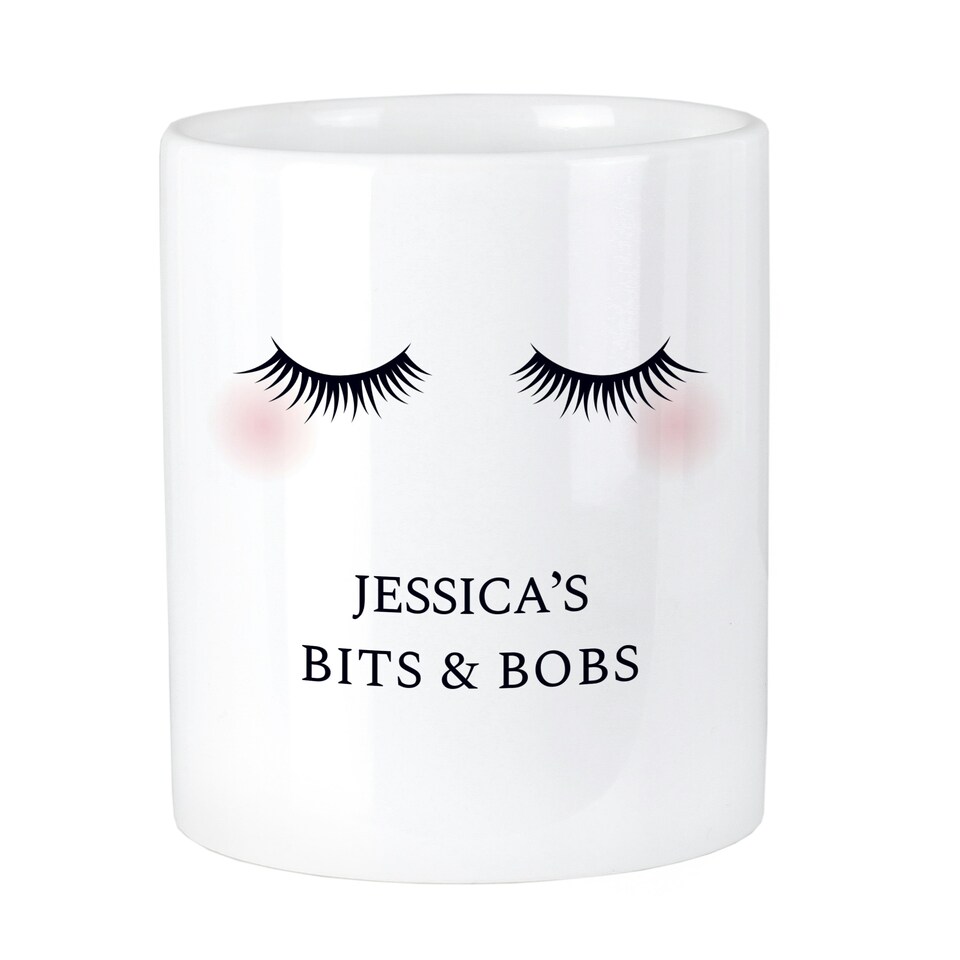 image 1 of Eyelashes Ceramic Storage Pot White