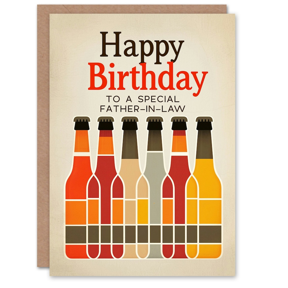 image 1 of Special Craft Beer Lover Row Bottles Father Birthday Card