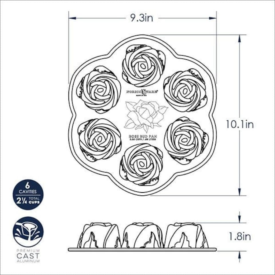 image 1 of Nordic Ware Toffee Rose Bud Cake Pan