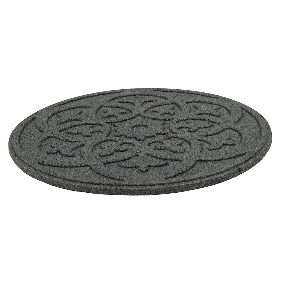 image 1 of Nicoman Round Grey Scroll Stepping Stone - Pack of 4 | Grey | Grey | Pack of 4