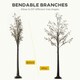 image 5 of HOMCOM 6ft Artificial Tree with Warm White LED Lights, Baby Breath Flowers