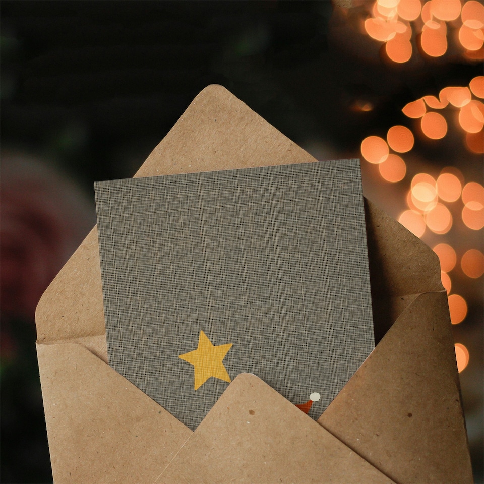 image 1 of Santa Workshop Elf Wishing On A Star Xmas Child Kids Christmas Card