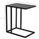 image 3 of HOMCOM C Shape End Table withMetal Frame Sofa Side Table Narrow Snack Coffee Table for Living Room, Black Marble Effect | Black