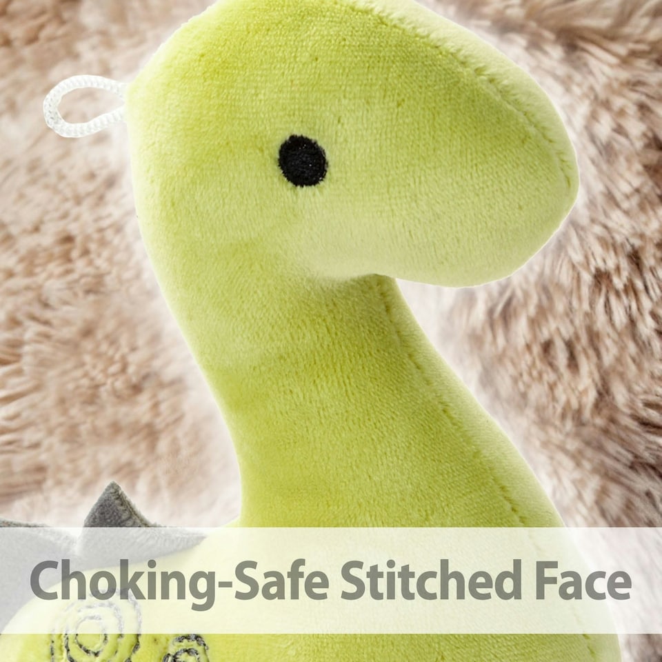 image 1 of Green Diplodocus 16cm Plush - Oh So Soft Cute Fabric Dinosaur Toy