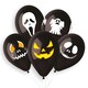 image 1 of Halloween Faces Black Latex Balloons 33cm / 13 in - Pack of 6