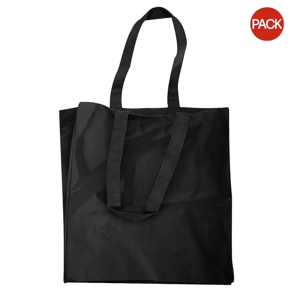 image 1 of Quadra Canvas Classic Shopper Bag - 19 Litres (Pack of 2) - Black - One Size Black
