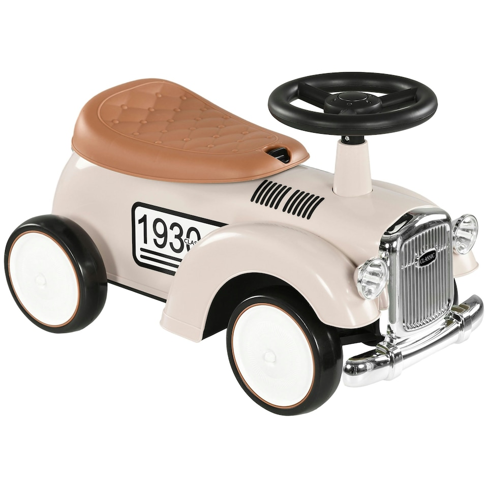 image 1 of AIYAPLAY Foot to Floor Slider with Steering Wheel, for Ages 12-36 Months - Cream