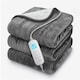 image 5 of Cosi Home Double Fleece & Sherpa Electric Heated Throw - Grey