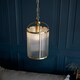 image 4 of Lambeth Ribbed Glass Single Ceiling Pendant Antique Brass