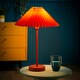 image 1 of ValueLights Akira Burnt Orange Pleated Shade Side Table Lamp with LED Bulb