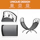image 4 of Outsunny Iron Folding Arced Firewood Log Holder Leaf Scroll Panel Indoor Outdoor