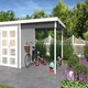 image 3 of Zambezi anbau 200x250-Log Cabin, Wooden Garden Room, Timber Summerhouse, Home Office - H211 cm Brown
