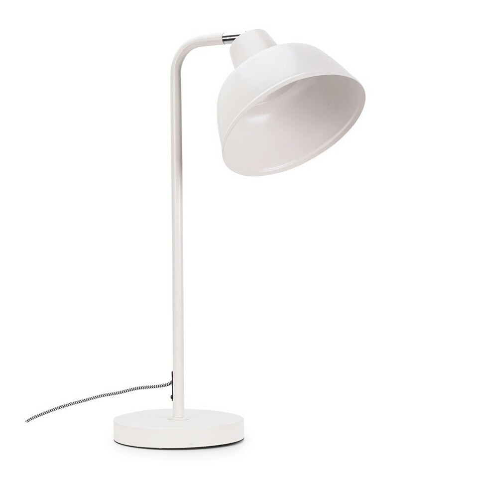 image 1 of ValueLights Morris White Retro Dome Metal Desk Office Table Lamp Light