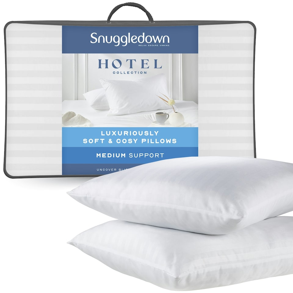 image 1 of Snuggledown Luxurious Hotel Pillow, Medium Support, 2 Pack | White | 2 Pack | 2