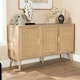 image 2 of Sideboard 3 Rattan Doors Solid Wooden Legs Cabinet Home Living Room Furniture