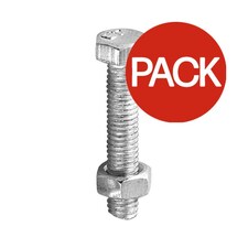 Securfix Zinc Plated Hex Bolts (Pack of 25) - Silver - 25mm x 6mm