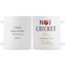 Personalised No.1 Cricket Fan Mug White