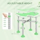 image 4 of HOMCOM Aluminium Shower Stool for Elderly Disabled Non-Slip Bath Stool Green