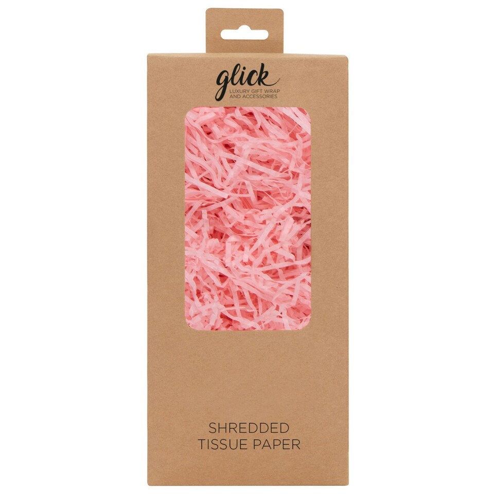 Glick 30g Shredded Light Pink Shredded Tissue Paper, Perfect for use in Gift Wrapping, Art & Crafts,30 GMS,Shredded Tissue Paper Light Pink