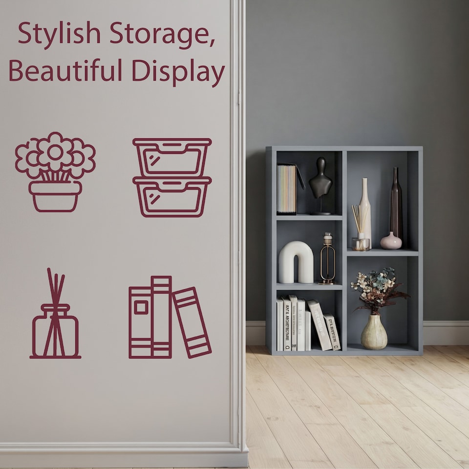 image 1 of Vida Designs 5 Cube Storage Unit, Grey