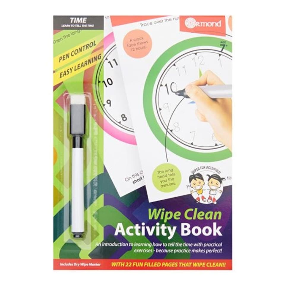 image 1 of A5 22 Pages Wipe Clean Activity Time Book With Pen by Ormond