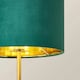 image 4 of ValueLights Christina Green Velvet with Gold Inner Drum Shade Gold Palm Leaf Table Lamp Gold