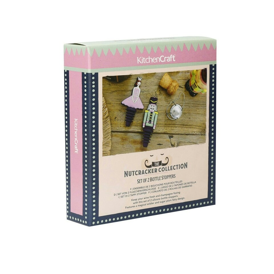 image 1 of Kitchencraft Set of 2 Bottle Stoppers Nutcracker