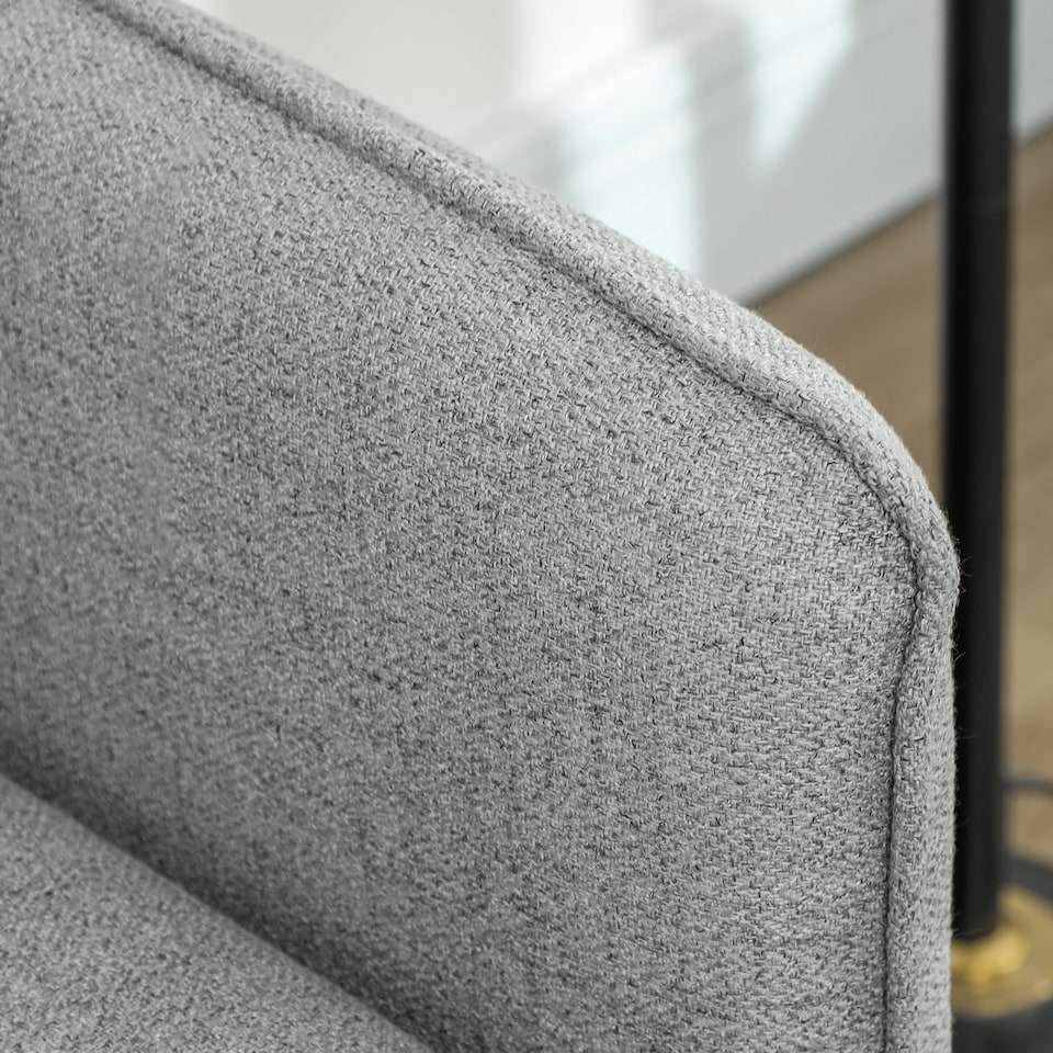 image 1 of HOMCOM Modern Two Seater Sofa, Button Tufted Loveseat with Cushions and Steel Legs for Living Room, Guest Room, Grey