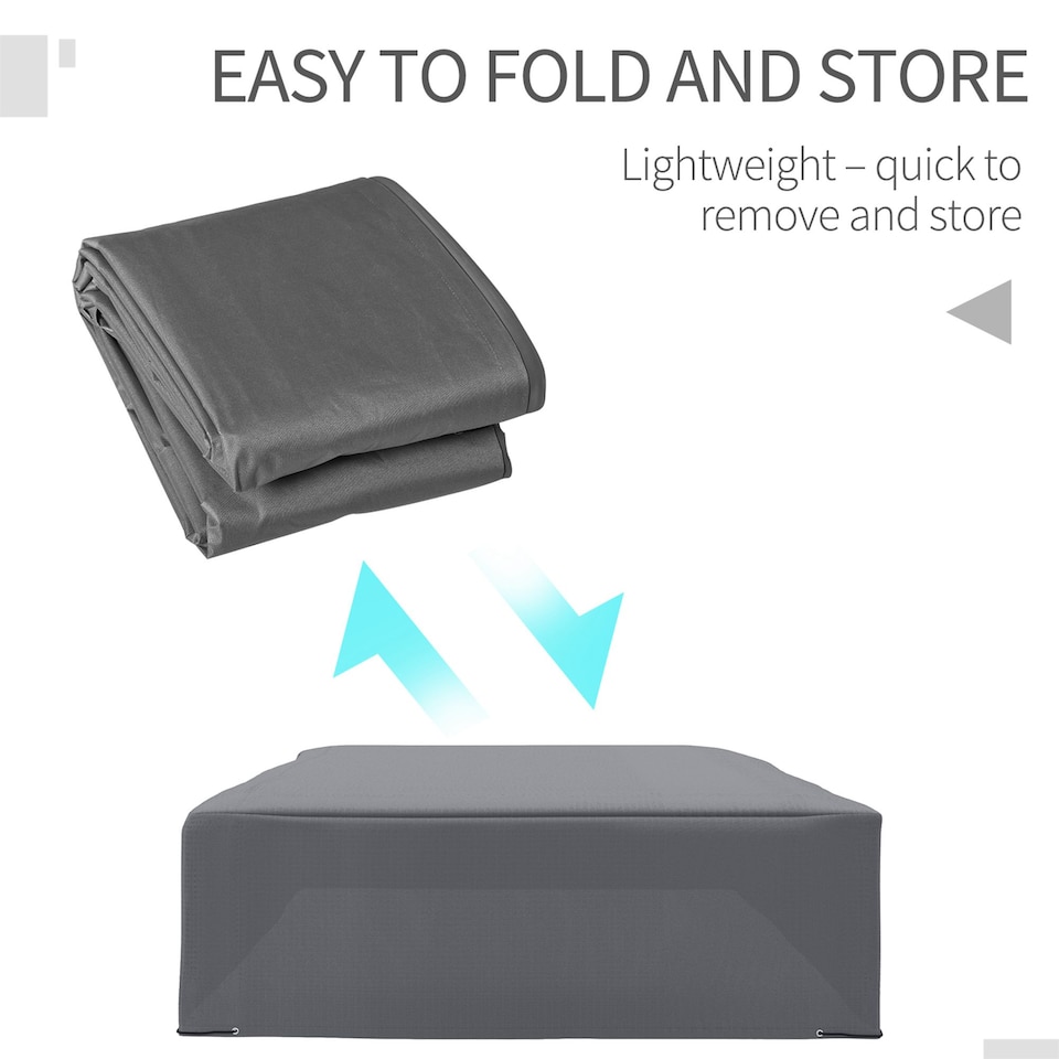 image 1 of Outsunny 205x192cm Outdoor Garden Furniture Protective Cover Water UV Resistant | Grey | Grey | 225cm x 210cm x 70cm