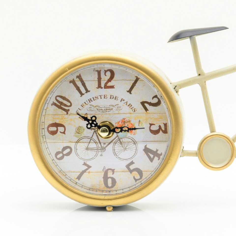 image 1 of Hometime Mantel Clock Bicycle Grey | Blue