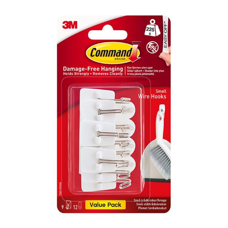 Command 17067-9ES Utensil Hooks Value Pack 225g 9pk | Multi | One Colour | One Size | 1