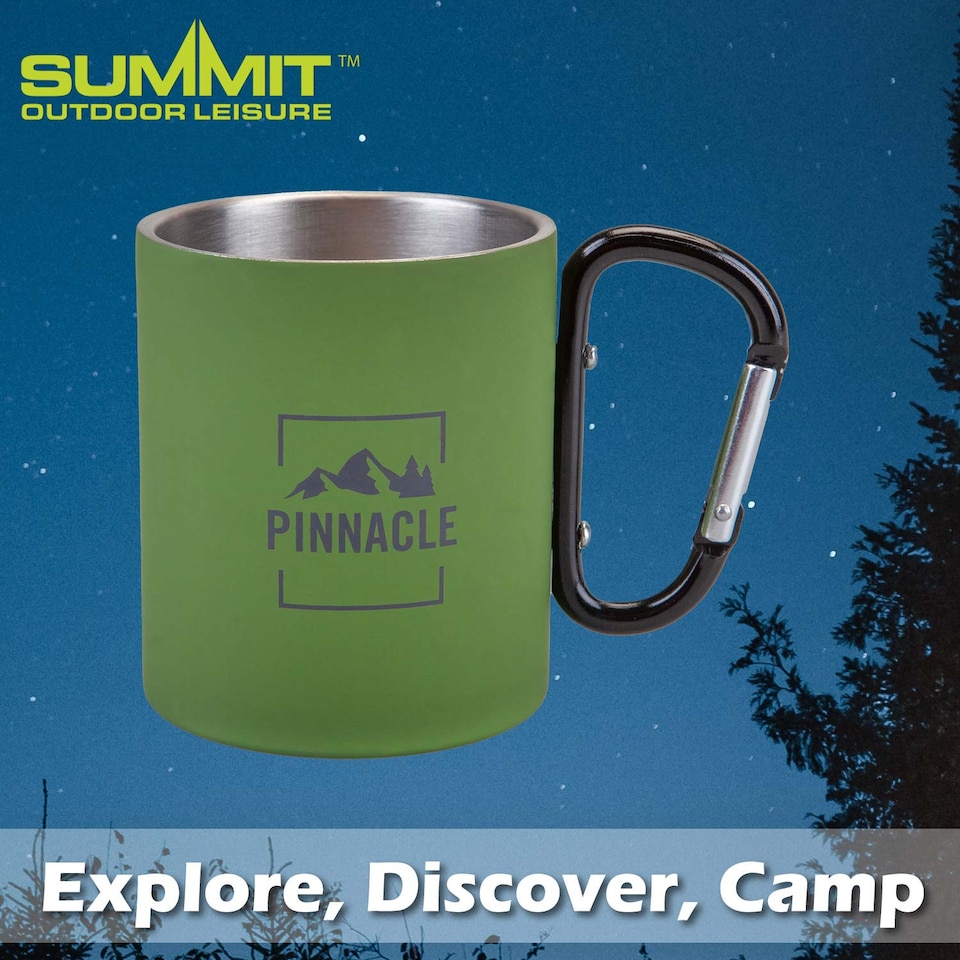 image 1 of PMS Carabiner Handle Mug Classic Style Rubberised Finish Green
