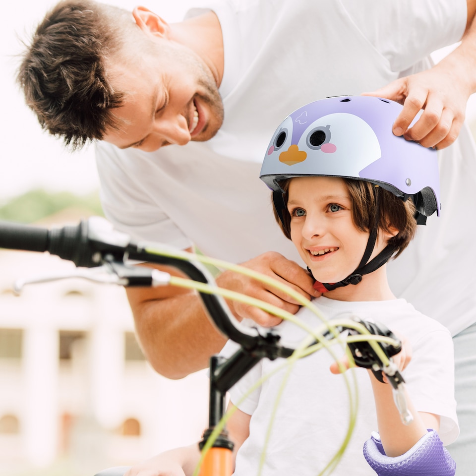 image 1 of Kayman Kids Bike Helmet with Knee Elbow and Wrist Pads for Ages 3 to 12