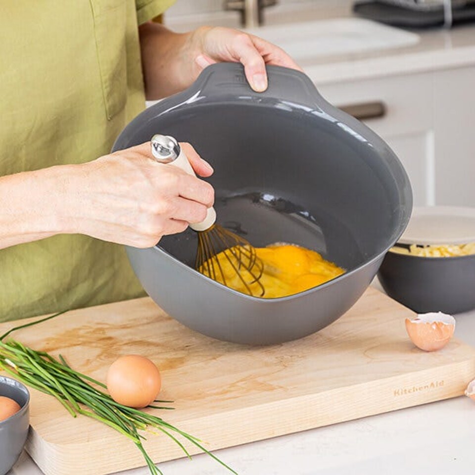 image 1 of KitchenAid 3 Piece Nesting Mixing Bowl Set Charcoal Grey