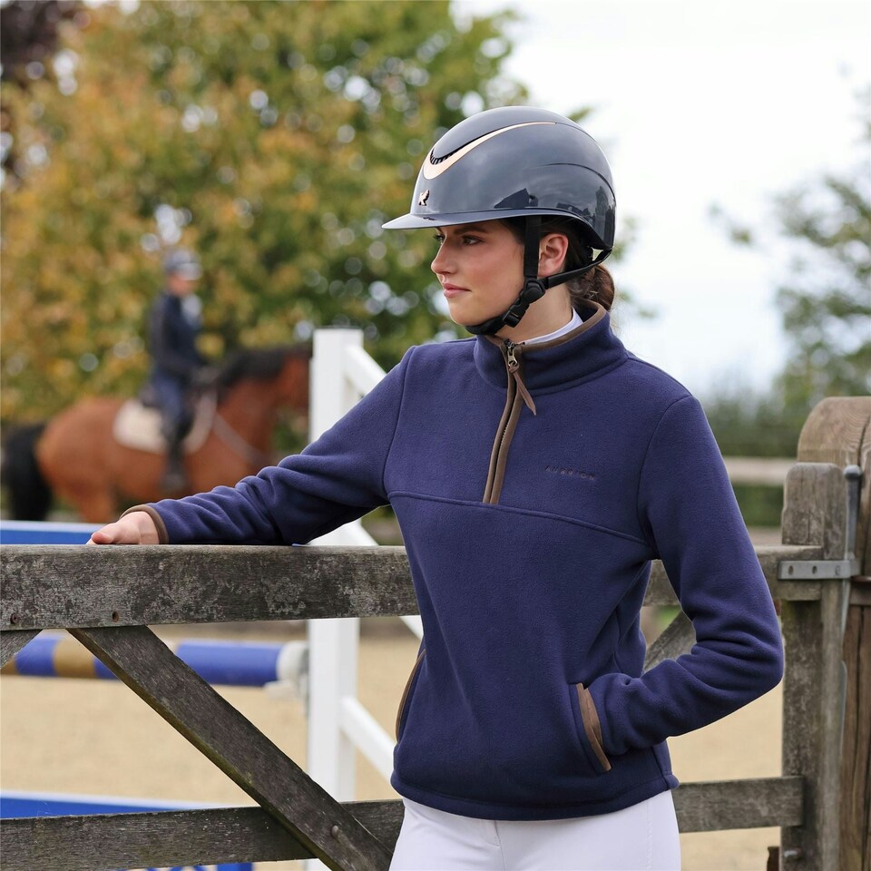 image 1 of Shires Aubrion Core Half Zip Fleece Blue | Size: X-Large
Colour: Navy