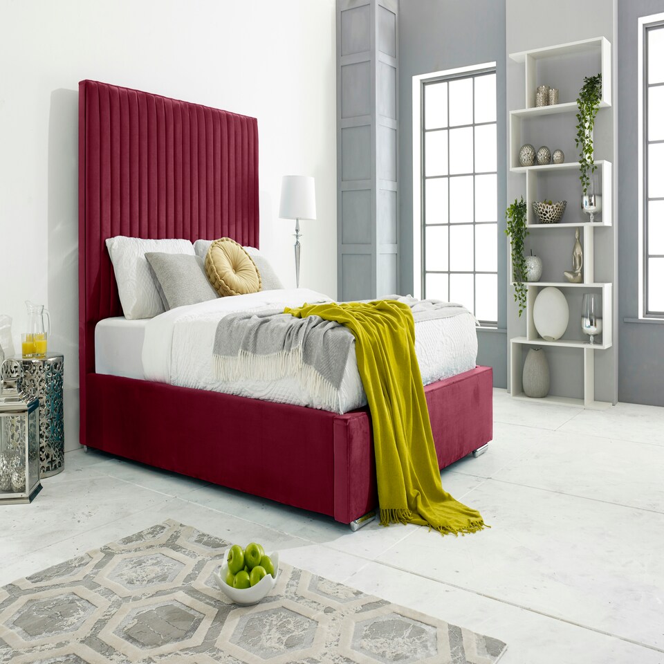 Merki Plush Superking Bed Frame - Maroon