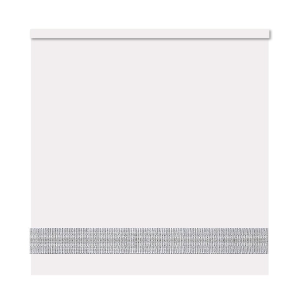image 1 of 60cm White Straight Diamante Edge Border Roller Blind | White | White
