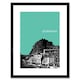 image 1 of Grassmarket Edinburgh Castle Scotland Cityscape Teal 9x7" Black Framed Wall Art Print