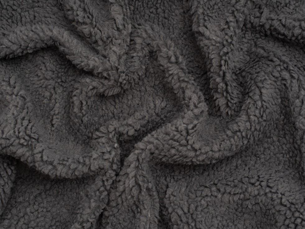 Minerva Core Range Grey Heavy Lambskin Sherpa Fleece Fur Fabric for Dressmaking, Toy Making, 155cm / 61" Wide - per metre
