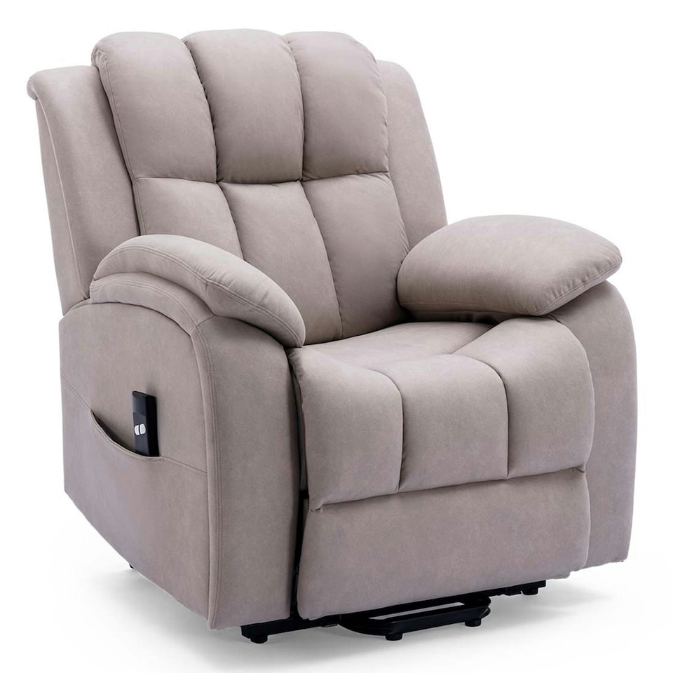 image 1 of Brookline Electric Technology Fabric Single Motor Rise Recliner Chair (Pumice)