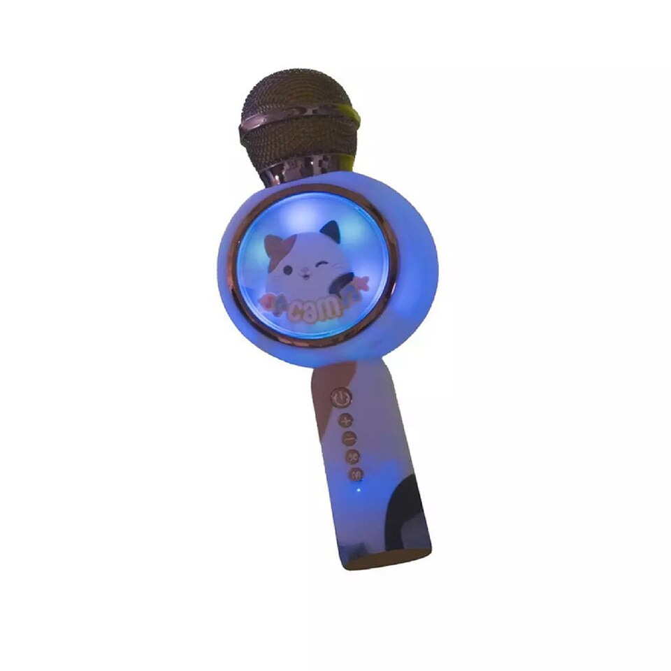image 1 of Lazerbuilt Squishmallows LED Light-Up Karaoke Microphone Cam The Cat