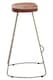 image 2 of Interiors by Premier Luxe Bar Stool With Acacia Wood Seat, Wooden Kitchen Stool, Counter Seat With Iron Footrest, Silver Stool | Cream