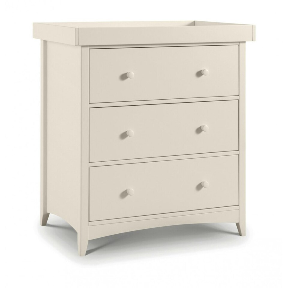 image 1 of Stone White Cotbed (70cm), Changing Station and Combination Wardrobe