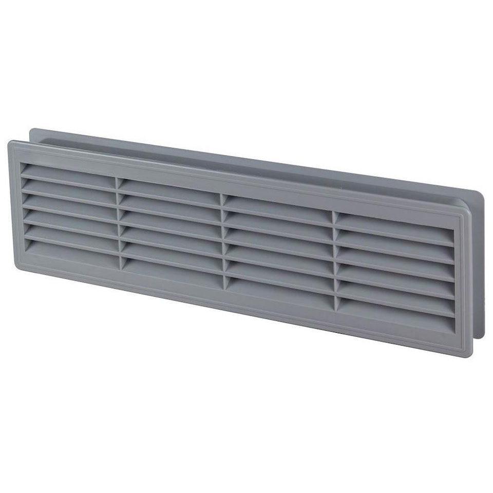 image 1 of Grey 120x440mm Internal Door Plastic Ventilation Grille Air Vent Collar | Grey | Grey
