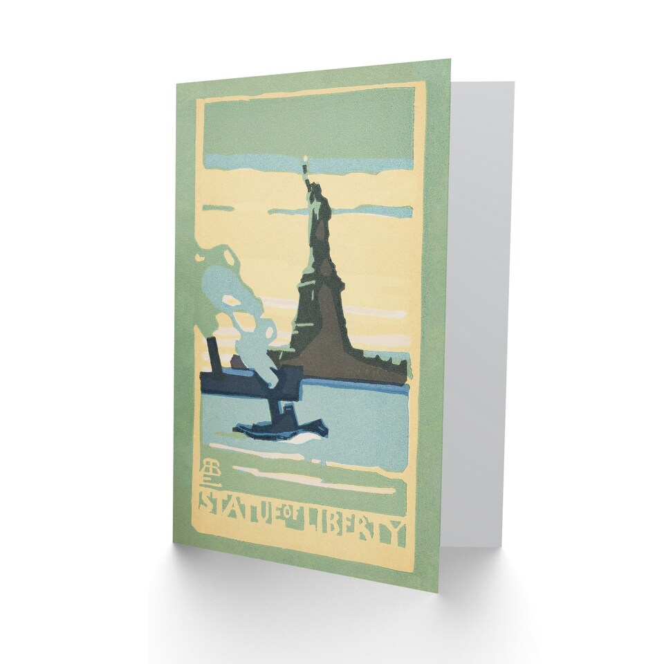 image 1 of Rachael R Elmer Art Card Statue of Liberty Vintage Postcard