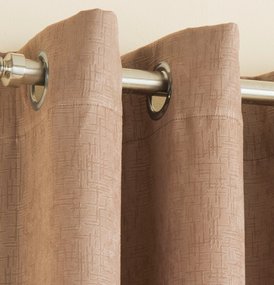 image 1 of Enhanced Living Vogue Latte Natural 66 x 72 inch (168x183cm) Eyelet Thermal Noise reducing Dim Out Curtains (PAIR)