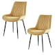image 1 of Furniturebox 2x Pesaro Mustard Velvet Black Leg Luxury Dining Chairs