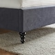 image 4 of 3ft Single Fabric upholstered, dark grey,buttoned back,curved bed frame,bedstead