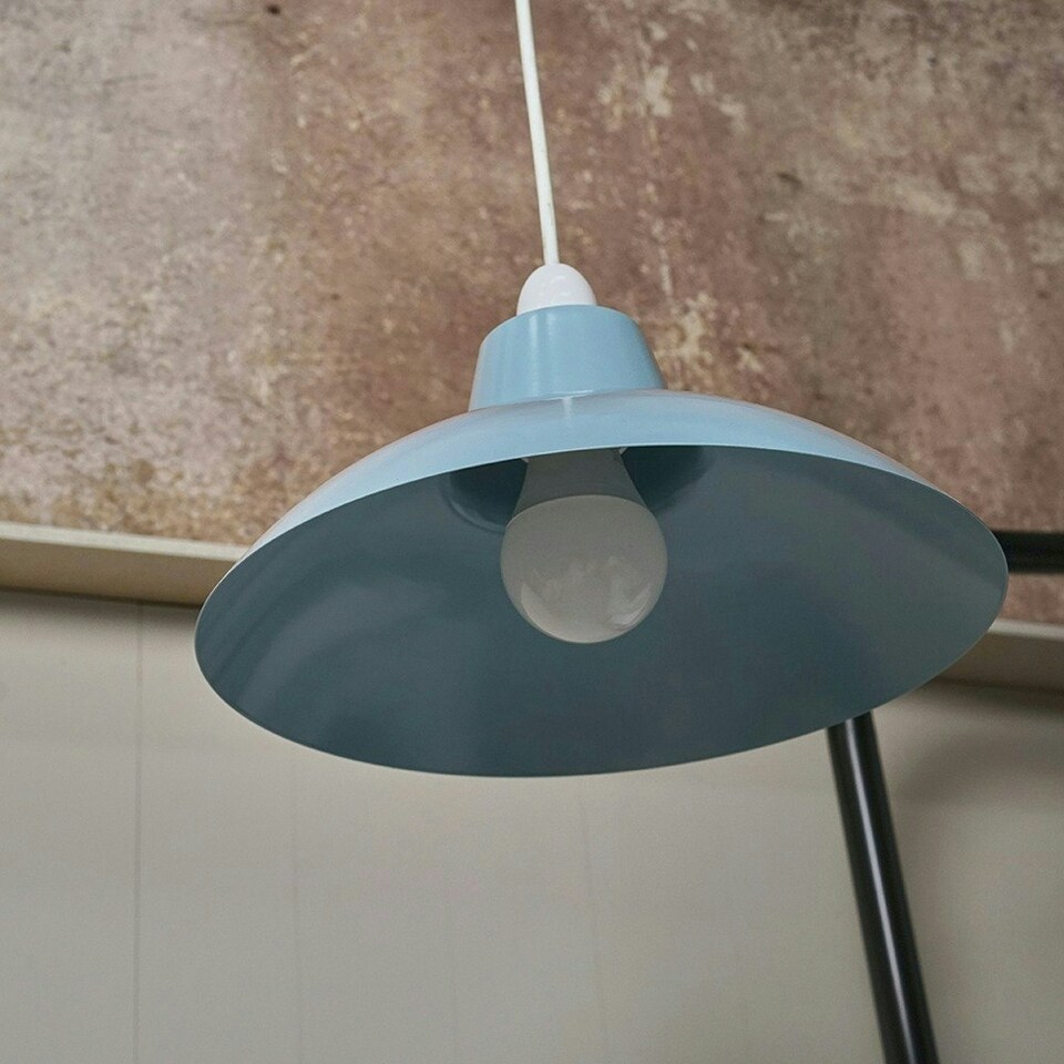 image 1 of ValueLights Civic Corn Flower Blue Ceiling Pendant Shade